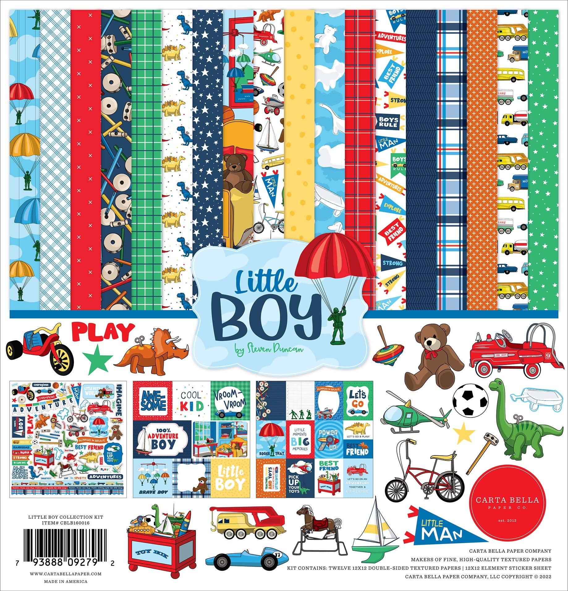 Carta Bella Paper Company Little Boy Collection Kit, Multicolor