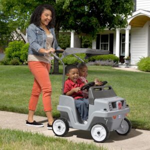 Step 2 Side-by-Side Push Around SUV Car for Kids, Easy Steer Double Rider Push Car, Toddlers Ages 1.5-5 Years Old, Ideal Stroller Substitute, Gray