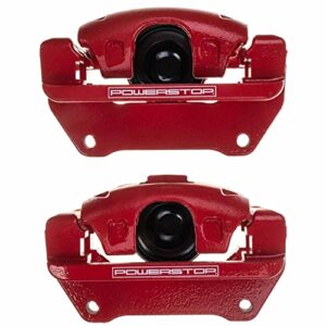 Power Stop Front S5044EB Pair of High-Temp Red Powder Coated Calipers For Town & Country, Grand Caravan, Nitro, Liberty, Wrangler, Wrangler, Ram C/V, VW Routan [Model Specific]