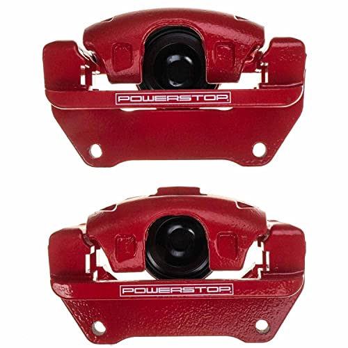 Power Stop Front S5044EB Pair of High-Temp Red Powder Coated Calipers For Town & Country, Grand Caravan, Nitro, Liberty, Wrangler, Wrangler, Ram C/V, VW Routan [Model Specific]