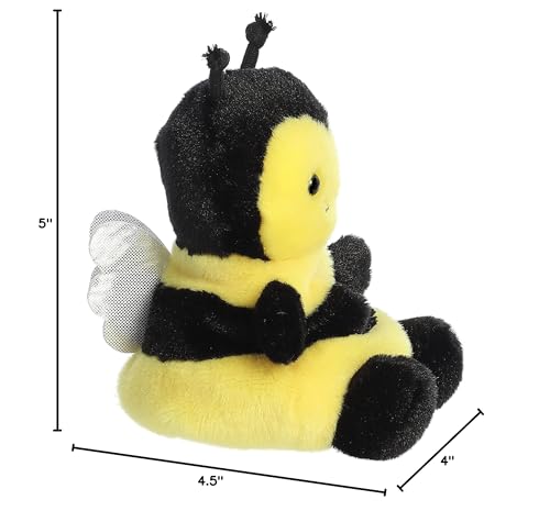 Aurora® Adorable Palm Pals™ Queeny Bee™ Stuffed Animal - Pocket-Sized Play - Collectable Fun - Yellow 5 Inches