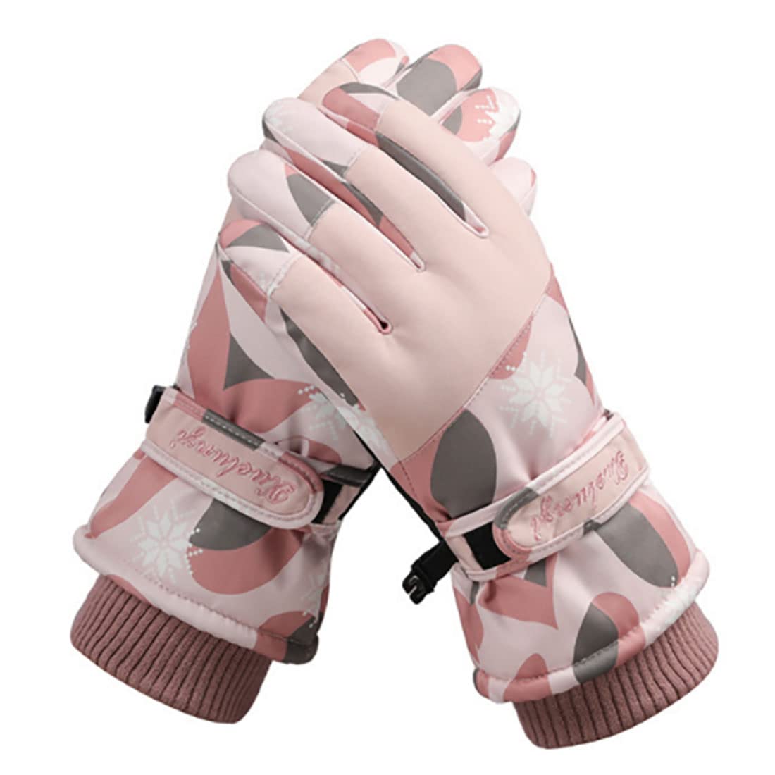 SPOTFISH Camo Gloves Women Pink Ski Gloves for Women Waterproof Touchscreen Thick Warm Winter Gloves Snowboarding Gloves for Womens(Camo Pink, One Size)