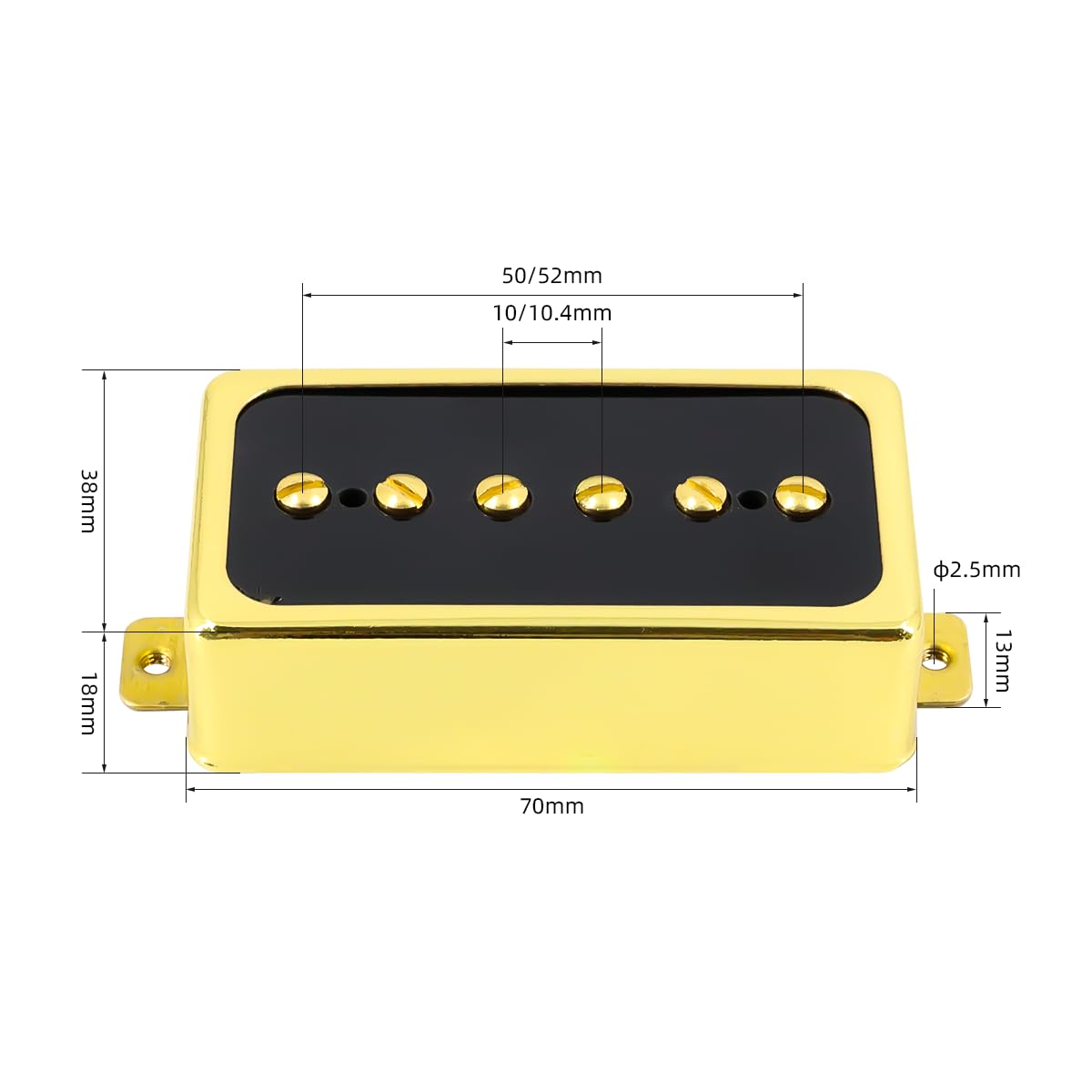 Ogdni P90 Pickup Set,Alnico V Single Coil Bridge & Neck Pickups for Les Paul P90 Style Humbucker Size Electric Guitar (Gold)