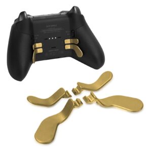 Metal Paddles Accessories for Xbox Elite Controller Series 2 Core, Thumbsticks Replacement Parts for Elite Series 2 Controller, Component Pack Includes Replacement Joysticks, D-Pad & Paddles(Gold)