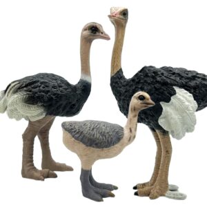 gemini&genius ostrich animal action figure toys, ostrich animal figurines jungle animal playset gift, educational, cake toppers, party supplies, animal toy set for kids ages 3+