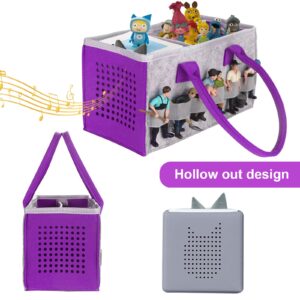 Toniebox Bag Accessories Protective Cover Organiser with Figures Storage Lots of Space Bag for Toniebox Starter Set (Purple)