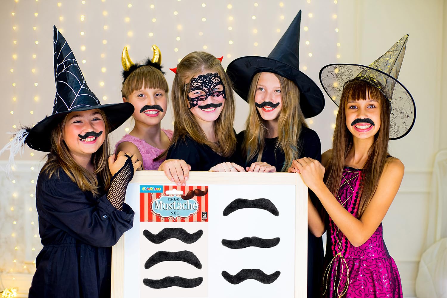 Chochkees Mustache Set, Pretend Play, Dress-Up Costume (6-Pack (Total of 18))