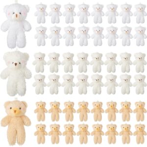 Leyndo 100 Pcs 4.7 Inch Mini Stuffed Bears Bulk Small Bear Plush Toys Soft Tiny Bear Doll for DIY Keychain Baby Shower Birthday Wedding Party Favors Valentine Day Christmas Gifts Bag Charm Supplies