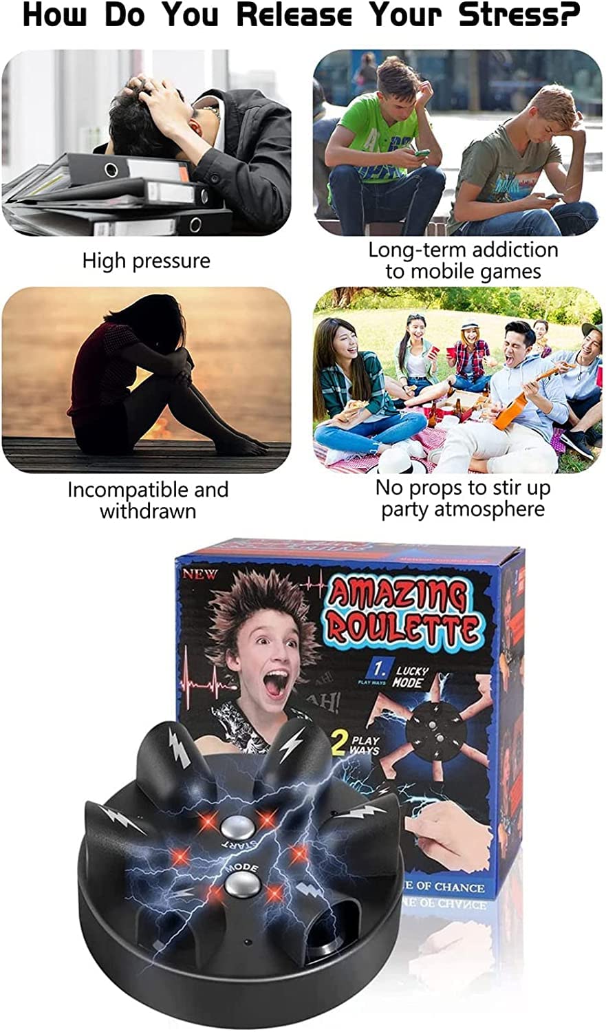 2023 Shock Roulette Party Game,Funny Shock Roulette Gams for Family Game Night,Board Games Family Games for Kids Adults, Lie Detector Test Shock Finger Game for Christmas Birthday Friends Party