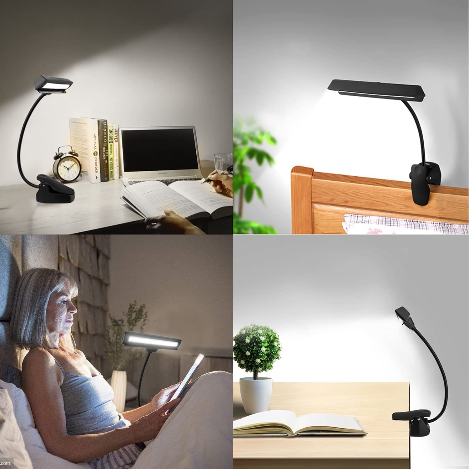 Music Stand Light, 9 LED Professional Musician Clip On Piano Lights, Adjustable Neck Rechargeable USB Orchestra Light Book Lamp, Great for Piano, Voilin, Orchestra, Podium, Desk and Bed Headboard