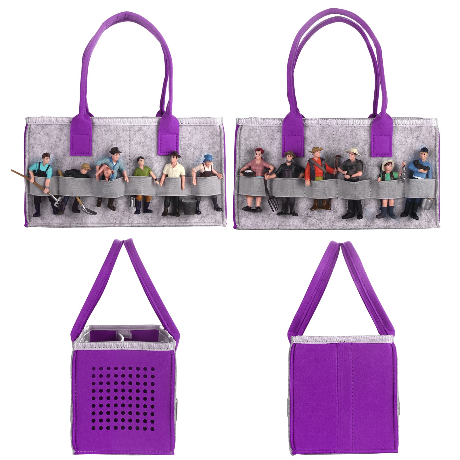 Toniebox Bag Accessories Protective Cover Organiser with Figures Storage Lots of Space Bag for Toniebox Starter Set (Purple)