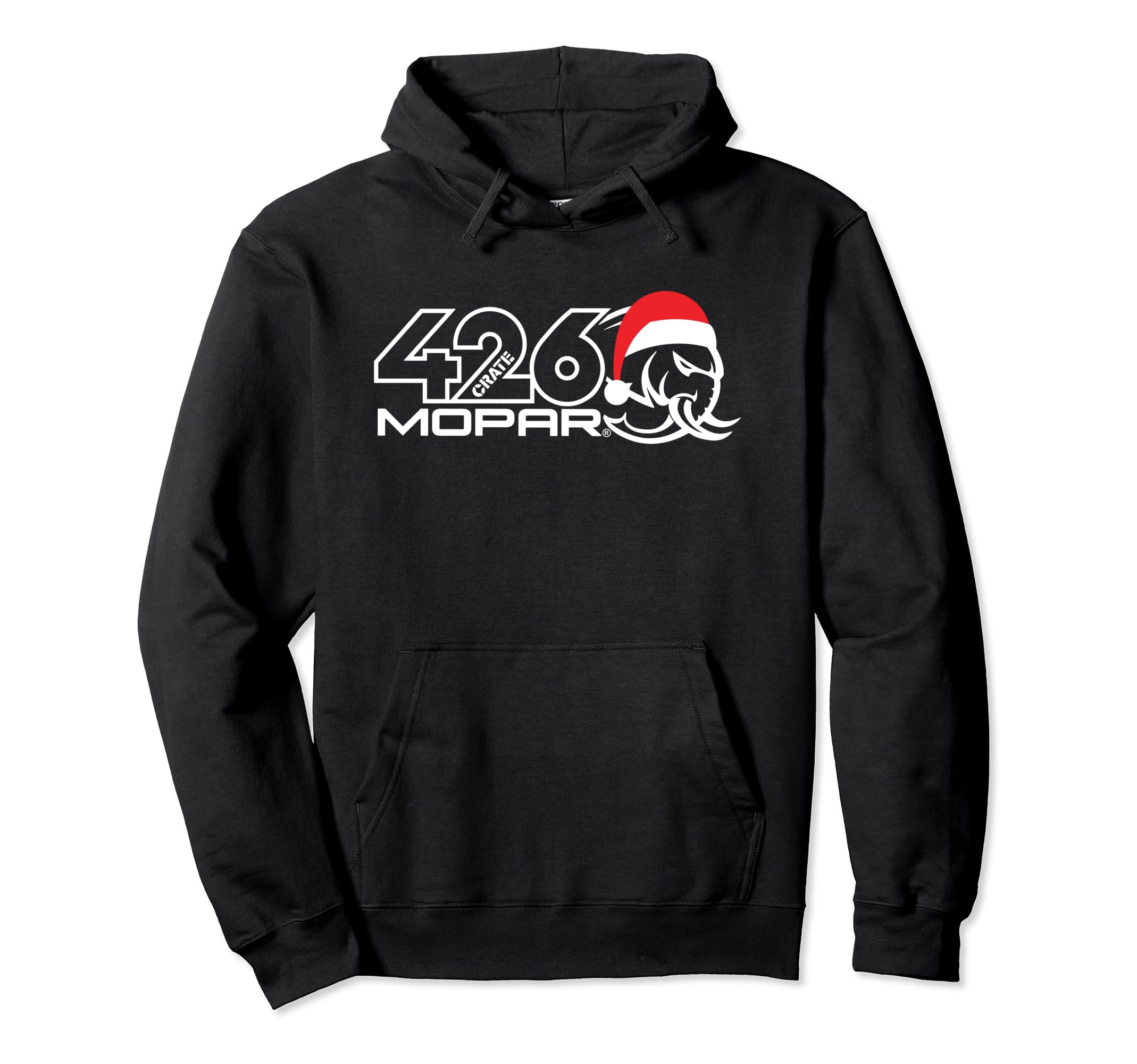 Mopar Holiday Hellephant 426 Santa Hat Red Pullover Hoodie