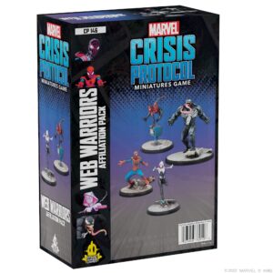 marvel: crisis protocol web warriors affiliation pack - assemble your arachnid team! tabletop superhero game, ages 14+, 2 players, 90 minute playtime, made by atomic mass games