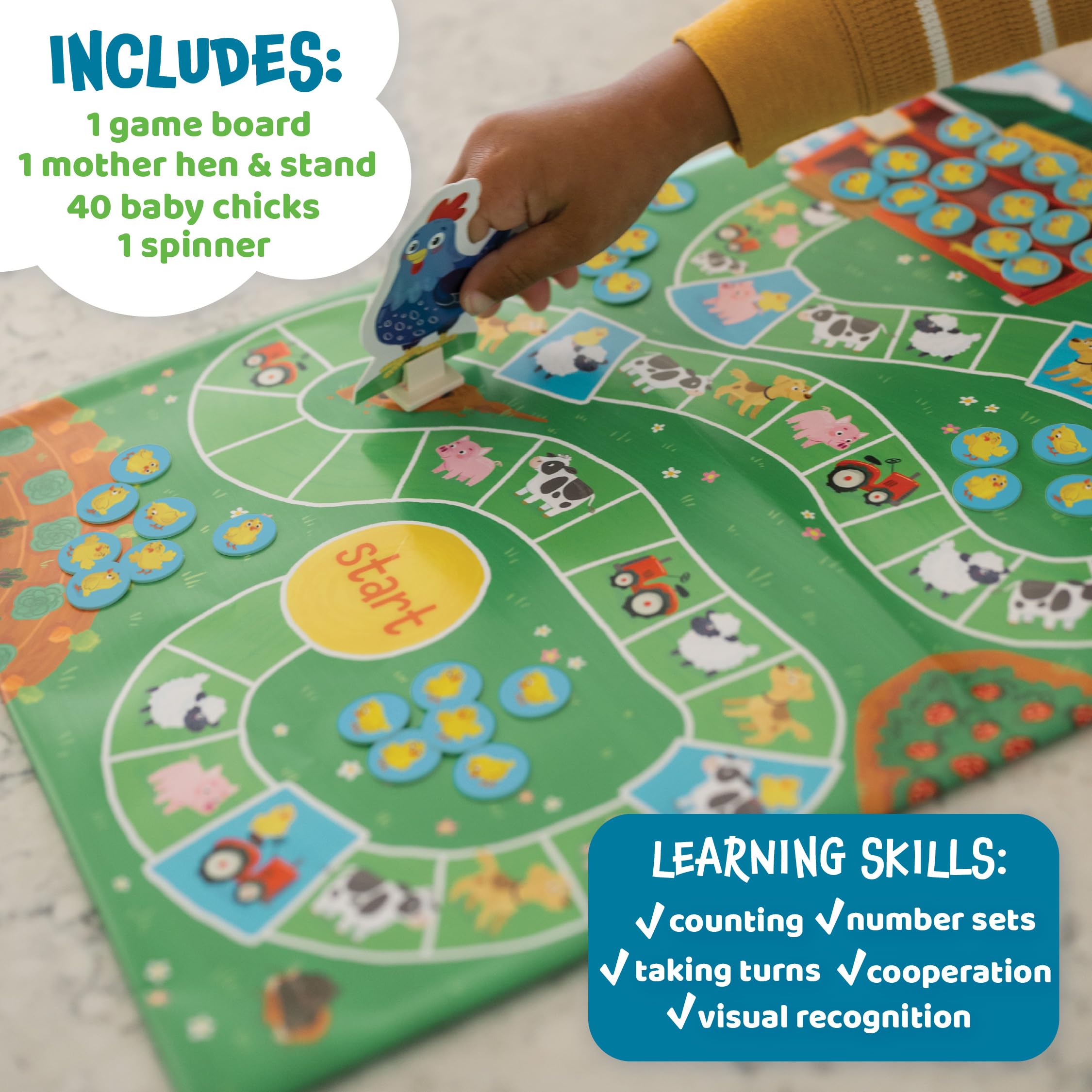 Peaceable Kingdom Count Your Chickens and Dinosaur Escape Cooperative Board Games for Kids Bundle