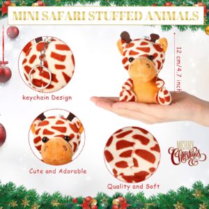 20 Pcs Mini Stuffed Forest Animals 4.8 Inch Cute Jungle Animal Plush Lion Tiger Elephant Giraffe Toys Set for Safari Animal Themed Party Kindergarten Fun Teacher Student Achievement Award, 10 Styles