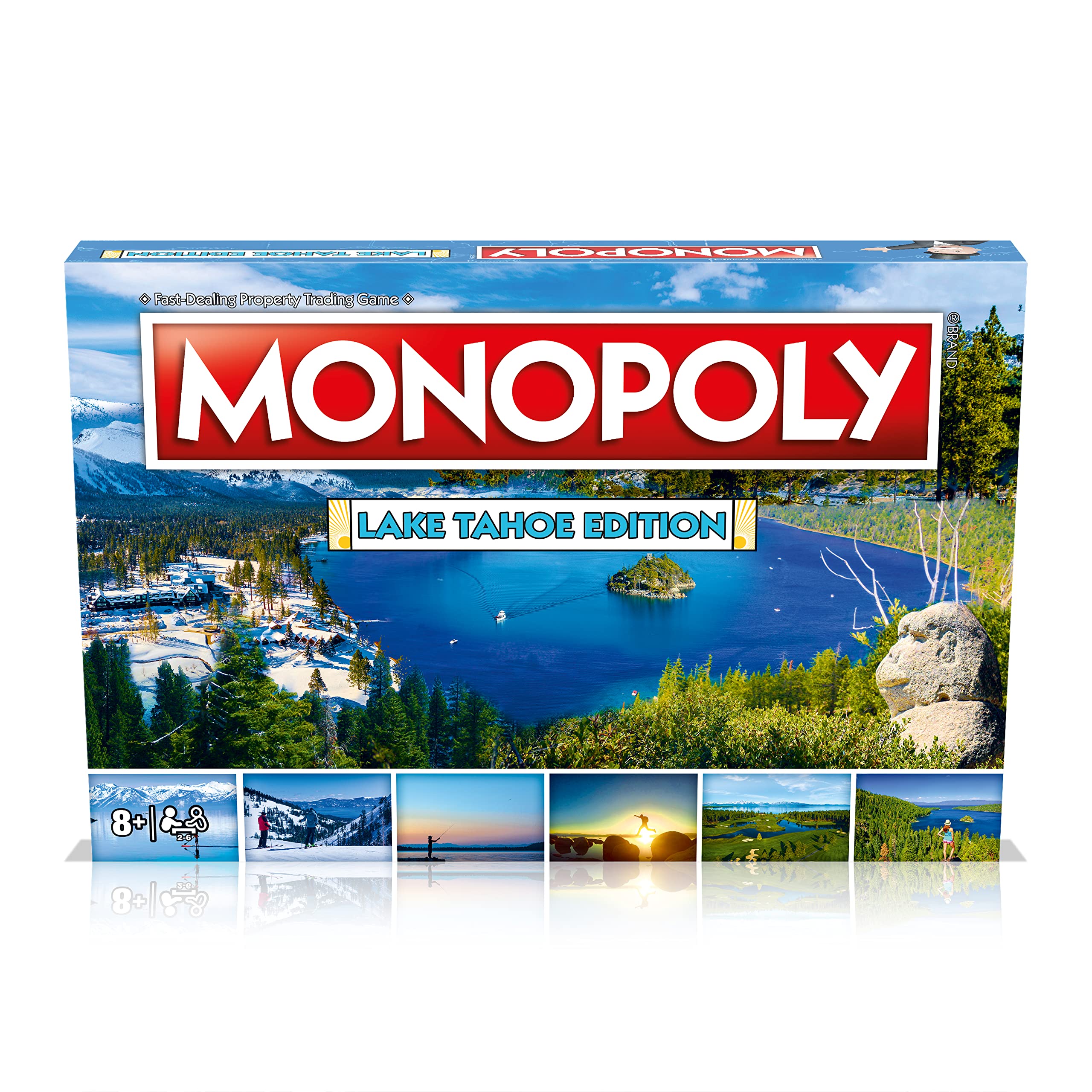 Monopoly Board Game - Lake Tahoe Edition: 2-6 Players Family Board Games for Kids and Adults, Board Games for Kids 8 and up, for Kids and Adults, Ideal for Game Night