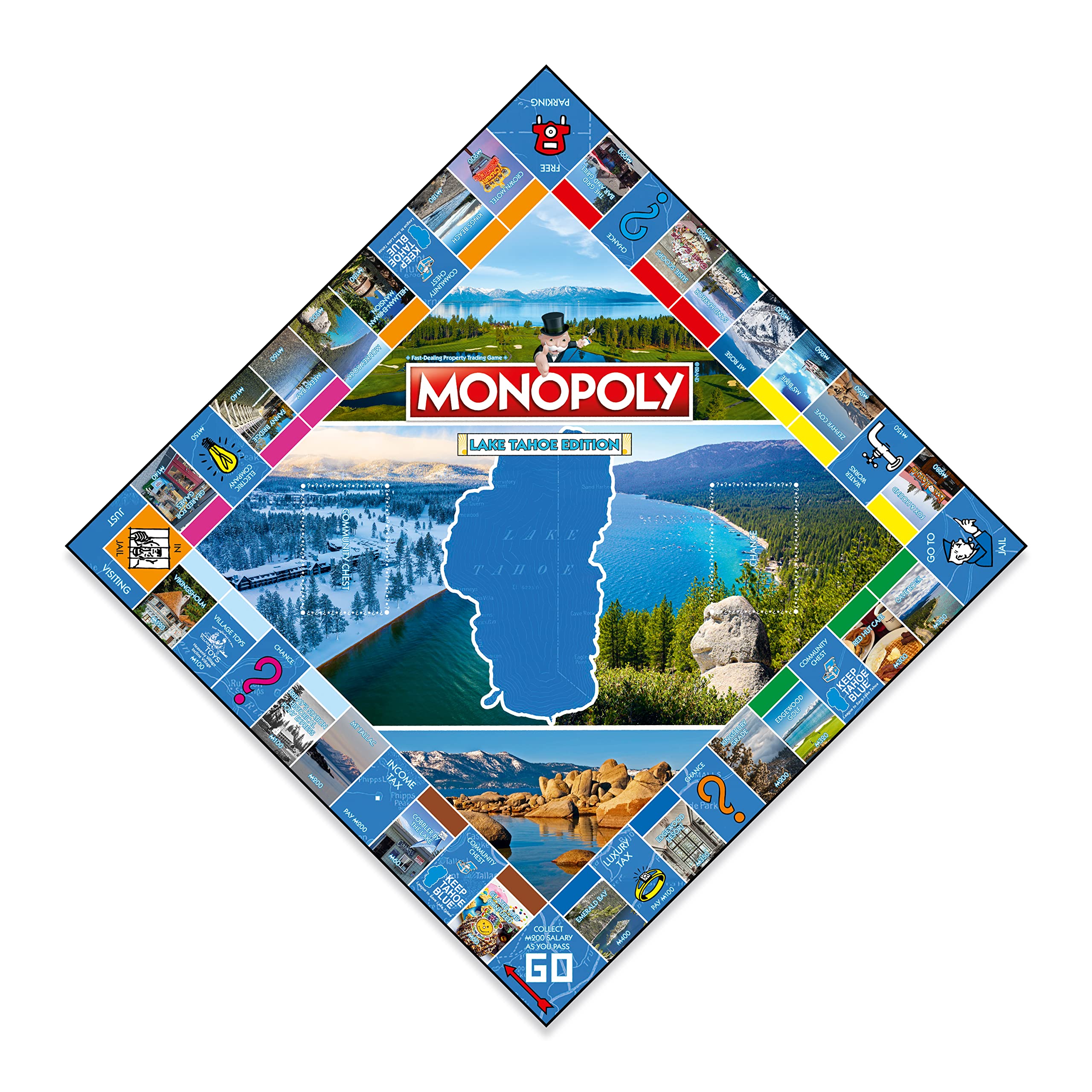 Monopoly Board Game - Lake Tahoe Edition: 2-6 Players Family Board Games for Kids and Adults, Board Games for Kids 8 and up, for Kids and Adults, Ideal for Game Night