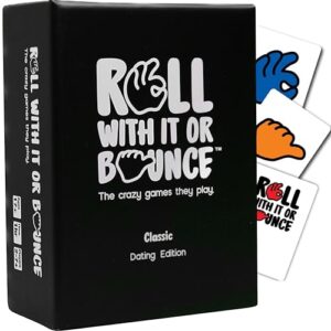 roll with it or bounce dating edition - a hilarious red flags card game & conversation starter for friends, families & couples | fun pregames for adult parties & college | dares & challenges for teens