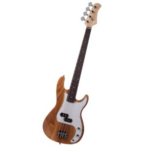 Vasitelan Electric Bass Guitar Full Size 4 String 46 Inch Bass (Burly Wood)