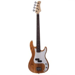 Vasitelan Electric Bass Guitar Full Size 4 String 46 Inch Bass (Burly Wood)