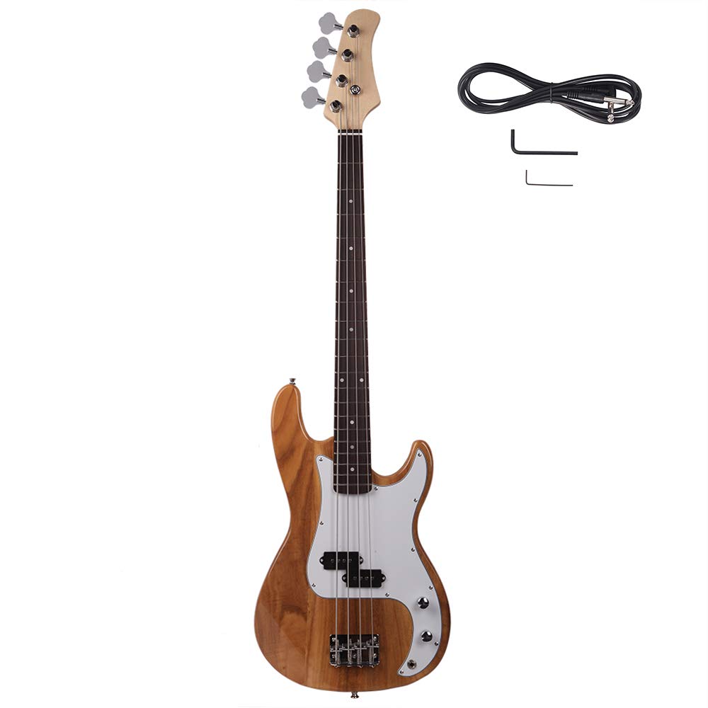 Vasitelan Electric Bass Guitar Full Size 4 String 46 Inch Bass (Burly Wood)