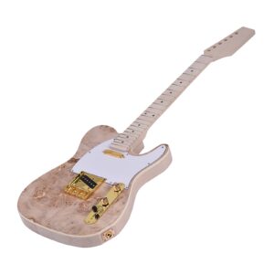 1 Set Completely DIY Unfinished Electric Guitar Kits Basswood Body Burl Surface DIY Guitar Kit