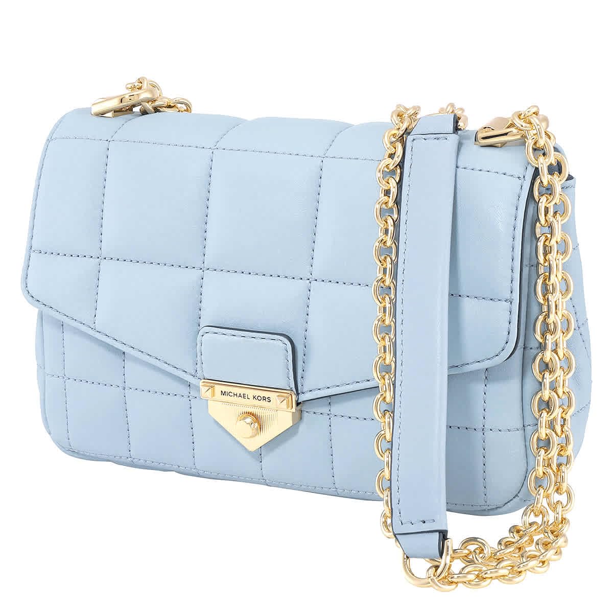 Michael Kors Pale Blue Soho Small Quilted Leather Shoulder Bag