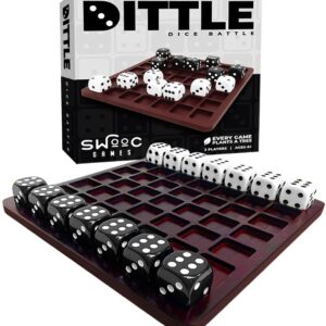 Dittle - Dice Battle | Ages 6+ | Unique Wooden Coffee Table Games for Adults and Family | Best Board Games for Kids 2 Player | Bar Games for Adults Indoor Tabletop Games | Wood Table Top Games Adult