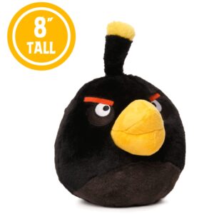 Mighty Mojo Angry Birds - Bomb - Black Bird - 8 Inch Collectible Plush Doll - Officially Licensed - Super Soft, Cuddly Doll for Kids and Adults - Original Series