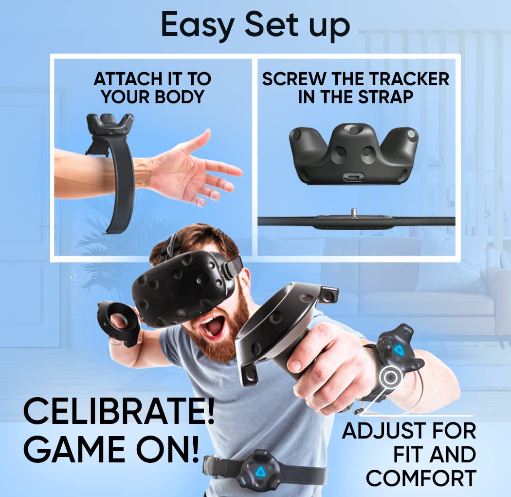 Skywin VR Tracker Belt and Strap for HTC Vive System (1 Belt 2Hand Straps) + VR Cable Management for Oculus Rift VR Headset