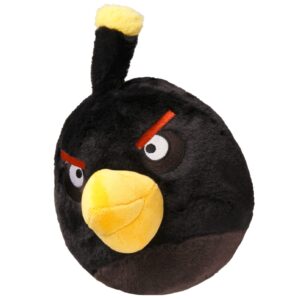 Mighty Mojo Angry Birds - Bomb - Black Bird - 8 Inch Collectible Plush Doll - Officially Licensed - Super Soft, Cuddly Doll for Kids and Adults - Original Series