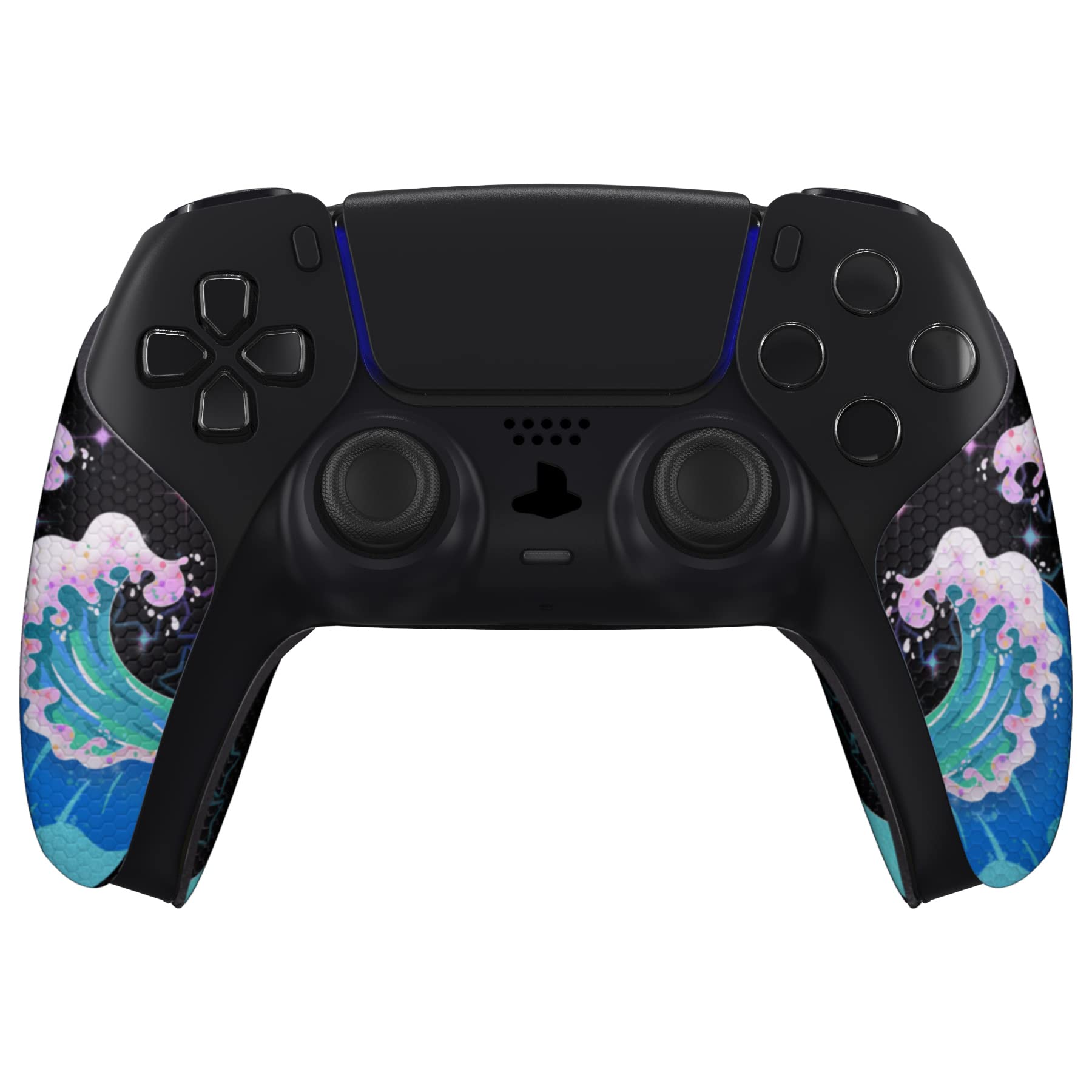 eXtremeRate PlayVital Anti-Skid Sweat-Absorbent Controller Grip for ps5 Controller, Professional Textured Soft Rubber Pads Handle Grips for ps5 Controller - Shimmering Waves