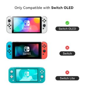 GeekShare Protective Case Slim Cover Case Compatible with Nintendo Switch OLED Console and Joy-Con, Shock-Absorption and Anti-Scratch Cover Skin for Switch OLED 2021- Shark Party (Clear)