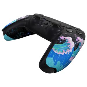 eXtremeRate PlayVital Anti-Skid Sweat-Absorbent Controller Grip for ps5 Controller, Professional Textured Soft Rubber Pads Handle Grips for ps5 Controller - Shimmering Waves