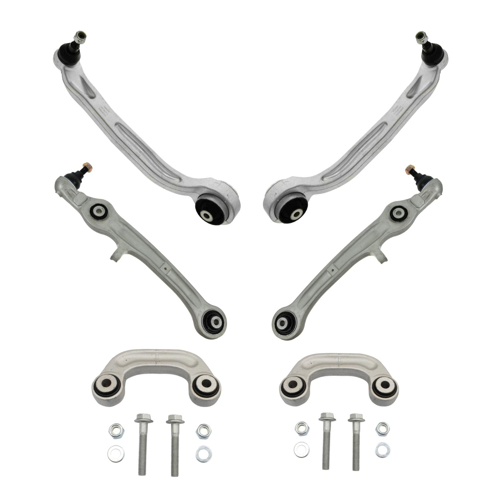 TRQ Front Suspension Kit Control Arm with Ball Joint Sway Bar Stabilizer Link Compatible with 2006-2011 Audi A6 2005-2011 A6 Quattro 2007-2011 S6