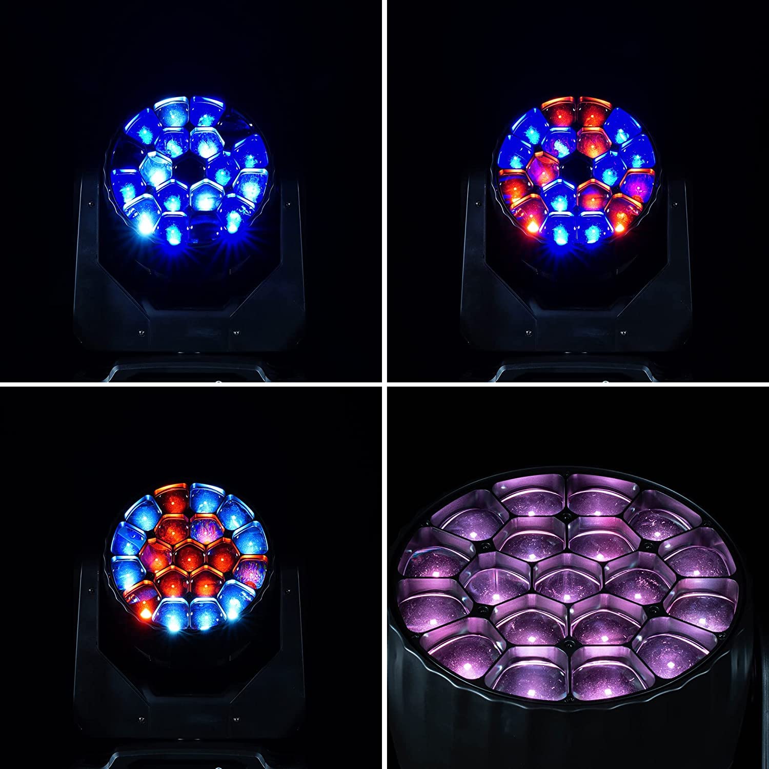 SHEHDS Moving Head Lights LED 19X20W Beam/Wash/Zoom/Dazzle/Strobe Effect RGBW 4in1 Big Bee Eye Stage Lights 4-45°Beam Angle CTO Mode DMX Control Professional DJ Lights for Christmas Club Wedding