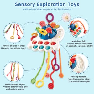 Montessori Toys for 1-3 years old, Baby Toys for 18 Months Boys and Girls, Sensory Activity Silicone Toys for Toddlers 18M+, Toddlers Push Pull Toys for Babies, Travel Toys for Babies Gifts