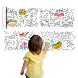 art,giant coloring posters for kids,coloring paper roll,jumbo coloring book sheet,educational coloring book,fun kids art project activities,huge size for wall or table,78.7x11.8 inch (delicious food)