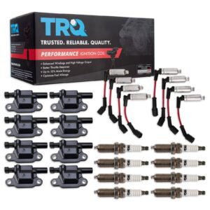 TRQ Performance Ignition Kit Ignition Coil Spark Plugs Spark Plugs Wire Set Compatible with 04-08 Buick 05-08 Chevrolet GMC 08 Hummer 06 Isuzu Pontiac Saab