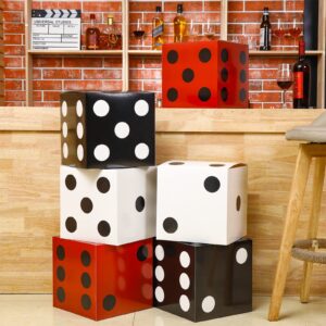 Tinlade 6 Pcs Large Casino Dice Boxes 11 in Casino Theme Party Decoration Vegas Jumbo Giant Dice Centerpieces Table Top Dice Casino Night Las Vegas Graduation Prom Birthday Party Supply(Multicolor)