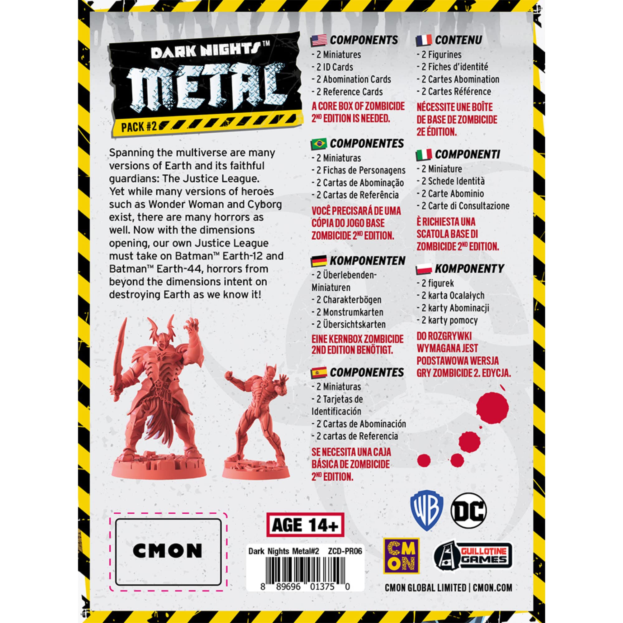 CMON Zombicide Dark Night Metal Pack #2 - Face Horrors Beyond The Dimensions with The Justice League! Cooperative Strategy Board Game, Ages 14+, 1-6 Players, 60 Minute Playtime, Made