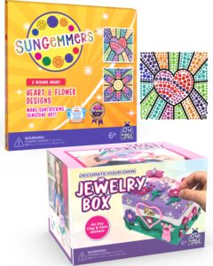 purple ladybug christmas presents for kids - sungemmers window art kit + jewelry box craft kit