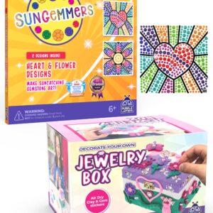 PURPLE LADYBUG Christmas Presents for Kids - SUNGEMMERS Window Art Kit + Jewelry Box Craft Kit