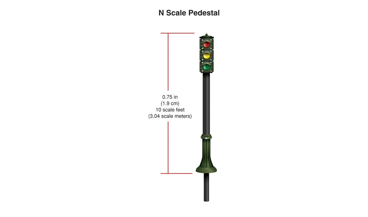 Woodland SCENICS Pedestal Traffic Light 4 Pack N Scale