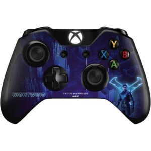 skinit decal gaming skin compatible with xbox one controller - officially licensed warner bros nightwing design