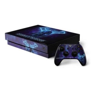 skinit decal gaming skin compatible with xbox one x console and controller bundle - officially licensed warner bros nightwing design