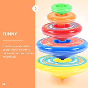 1 Set Stacking Kids Stackable Tops Funny Gyro Rotating Tops Rainbow Tower Stacker for Girl Boy Xmas Gifts Random Color