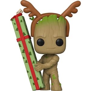 POP Marvel Holiday: Guardians of The Galaxy - Groot Funko Vinyl Figure (Bundled with Compatible Box Protector Case), Multicolor, 3.75 inches