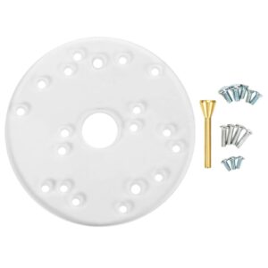 universal router base plate with centering pin, acrylic router plate fits for bosch for makita for for milwauke for hitachi and others, 6.5in diameter, 0.3in thick