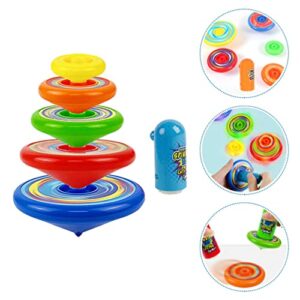 1 Set Stacking Kids Stackable Tops Funny Gyro Rotating Tops Rainbow Tower Stacker for Girl Boy Xmas Gifts Random Color